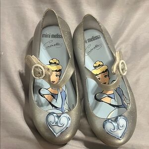 Mini Melissa Silver Cinderella Dress Shoes